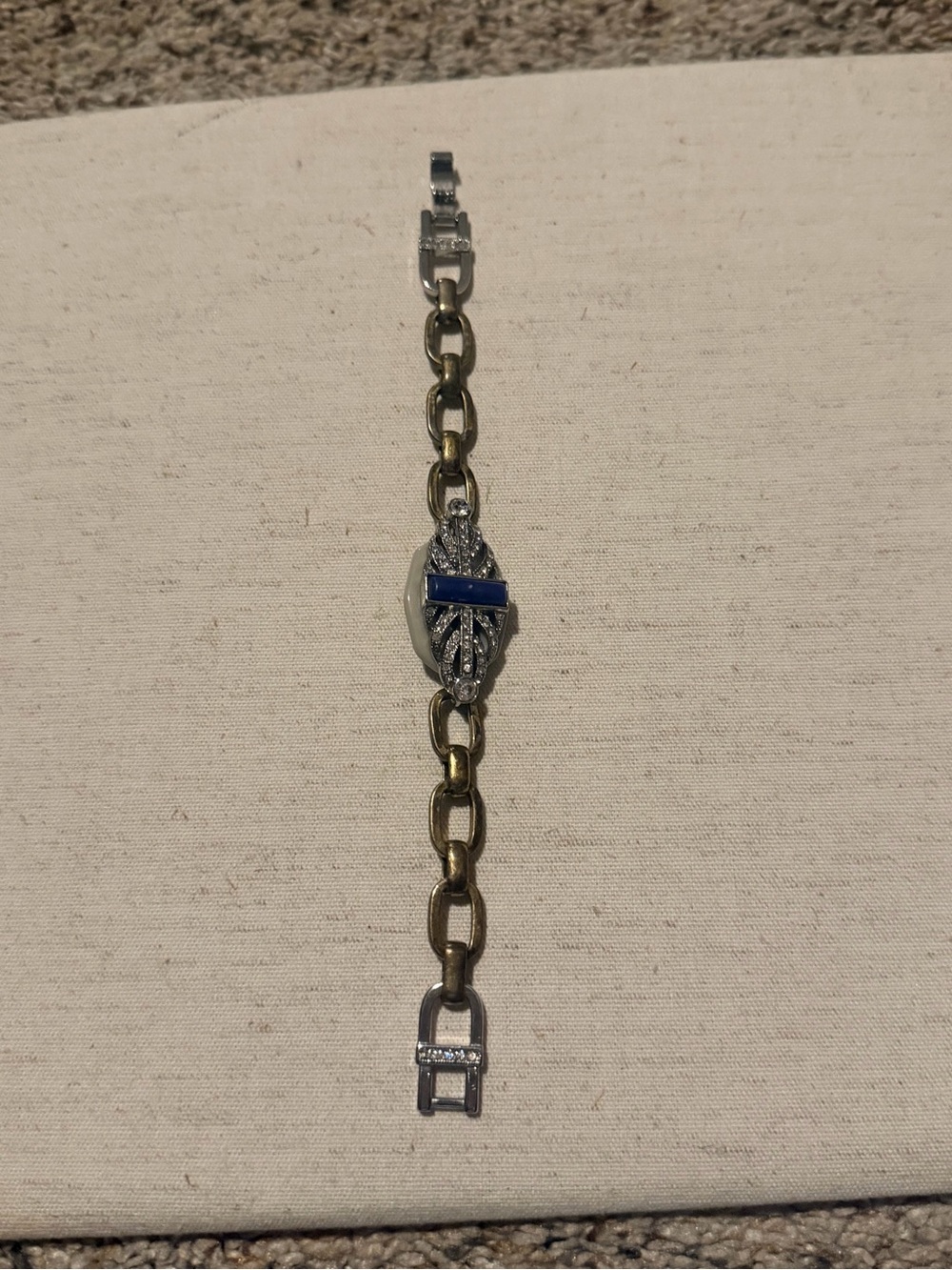 Chloe + Isabel Two-Tone Chain Bracelet with Blue Accent